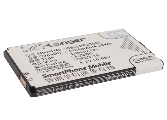 3.7V 1150mAh/4.26Wh Li-ion Mobile/SmartPhone Battery for Coolpad