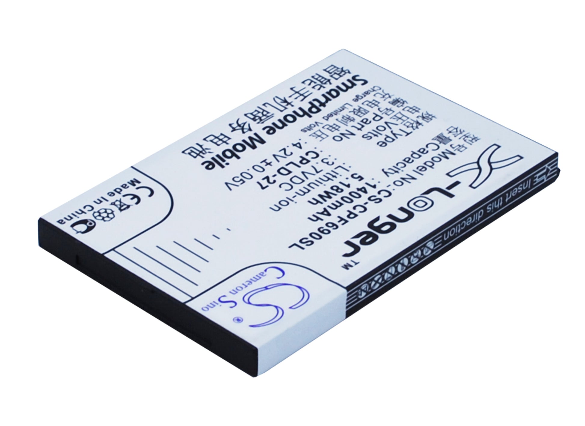 3.7V 1400mAh/5.18Wh Li-ion Mobile/SmartPhone Battery for Coolpad