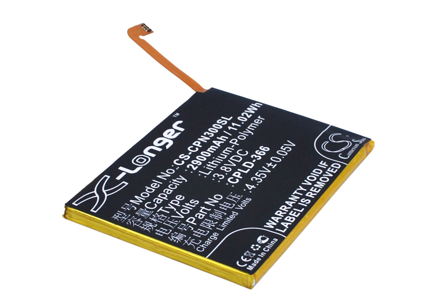 3.8V 2900mAh/11.02Wh Li-Polymer Mobile/SmartPhone Battery for Coolpad