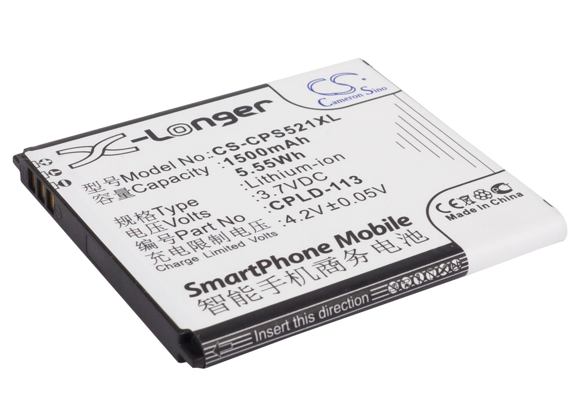 3.7V 1500mAh/5.55Wh Li-ion Mobile/SmartPhone Battery for Coolpad