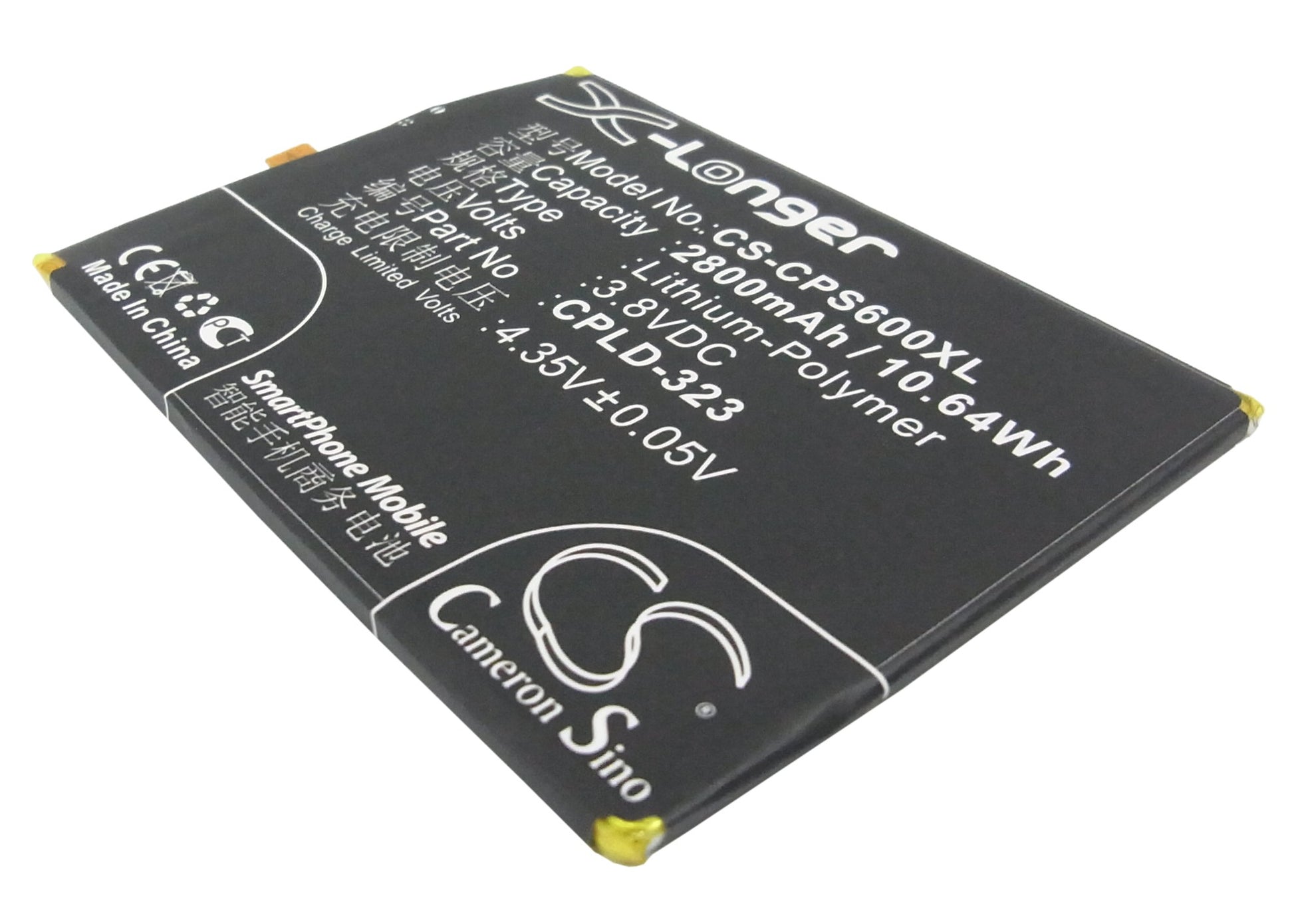3.8V 2800mAh/10.64Wh Li-Polymer Mobile/SmartPhone Battery for Coolpad