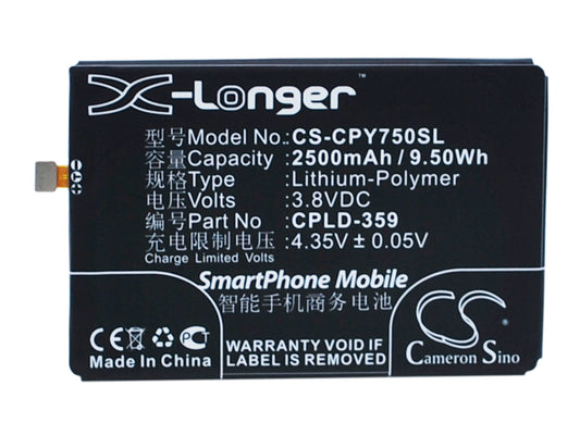 3.8VV 2500mAh/9.50Wh Li-Polymer Mobile/SmartPhone Battery for Coolpad