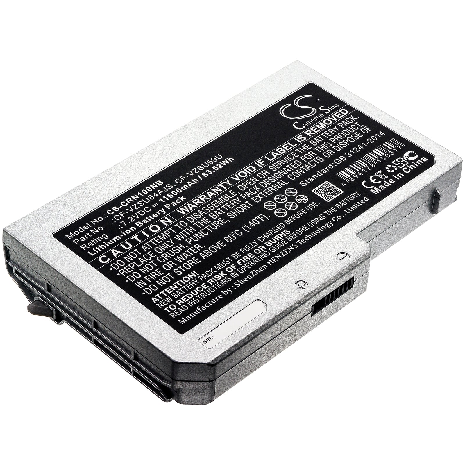 CS-CRN100NB Replacement Battery – Compatible with CF-N10, CF-N8, CF-N9, CF-S1, CF-S8, CF-S9, Toughbook CF-N10, Toughbook CF-S10, Toughbook N10, Toughbook S10