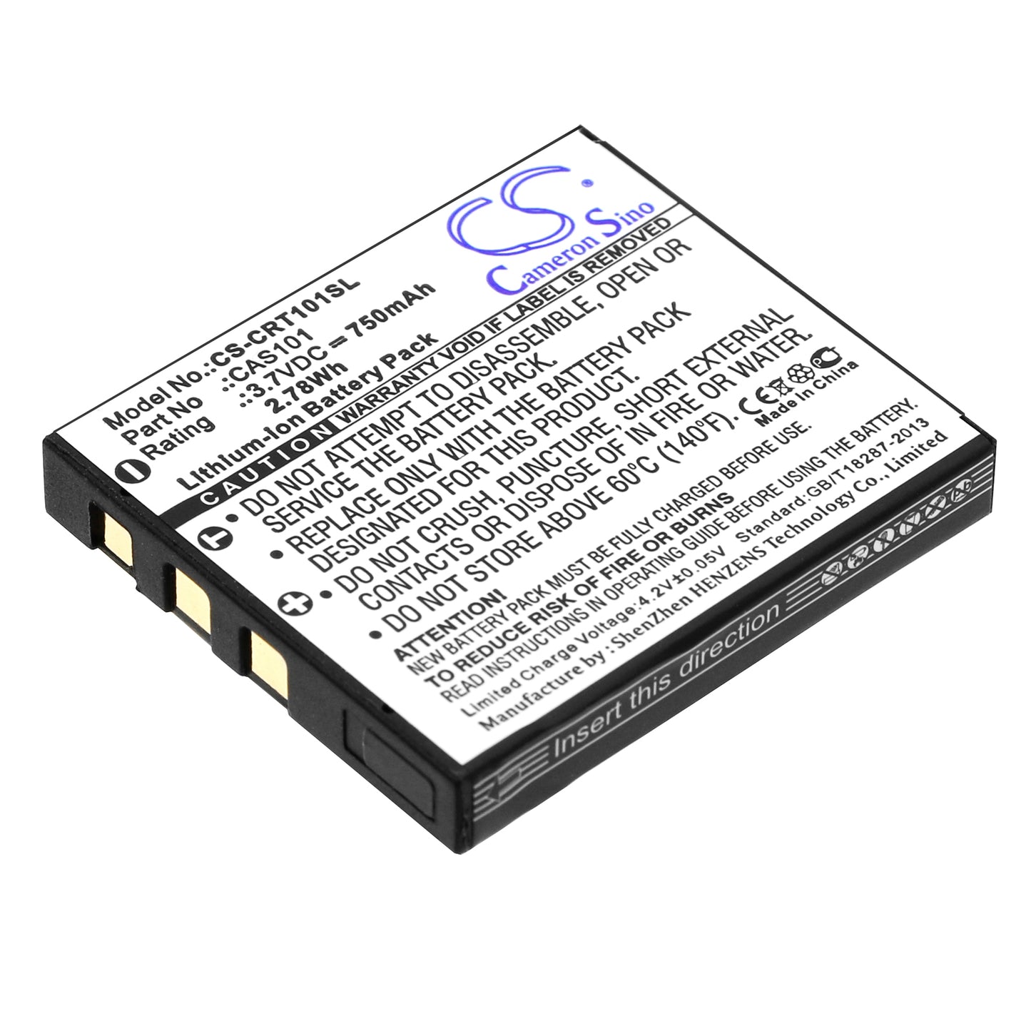 3.7V 750mAh Li-ion MP3/MP4/PMP Battery for Creative