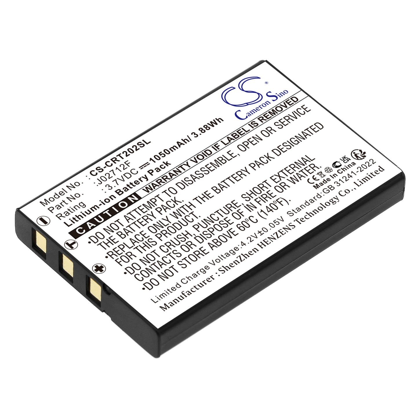 3.7V 1050mAh Li-ion MP3/MP4/PMP Battery for Creative
