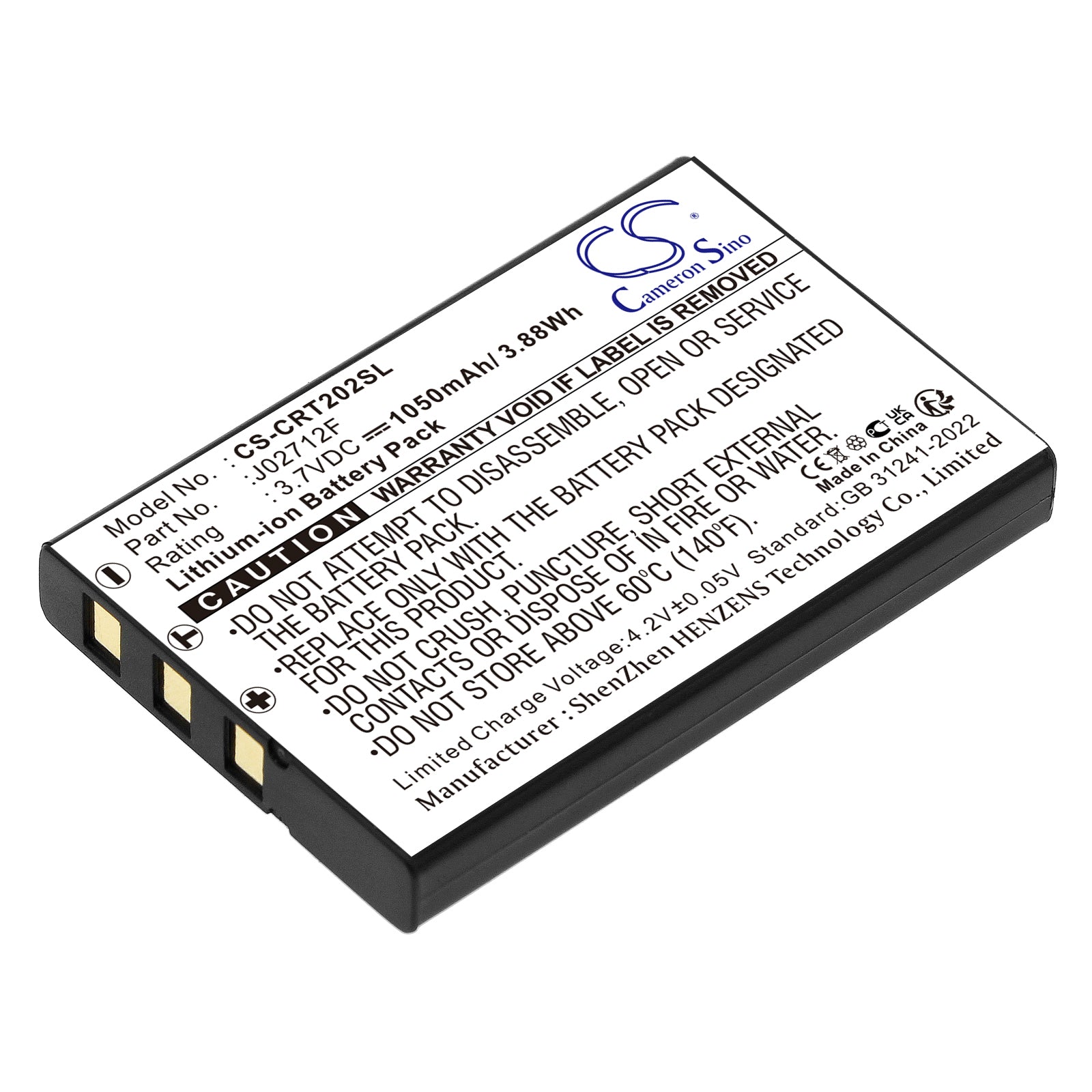 3.7V 1050mAh Li-ion MP3/MP4/PMP Battery for Creative