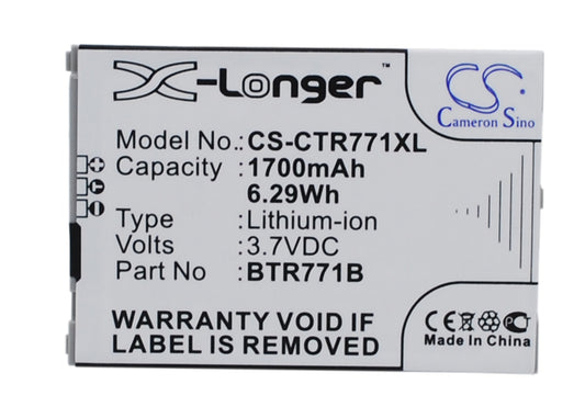 3.7V 1700mAh/6.29Wh Li-ion Mobile/SmartPhone Battery for Verizon
