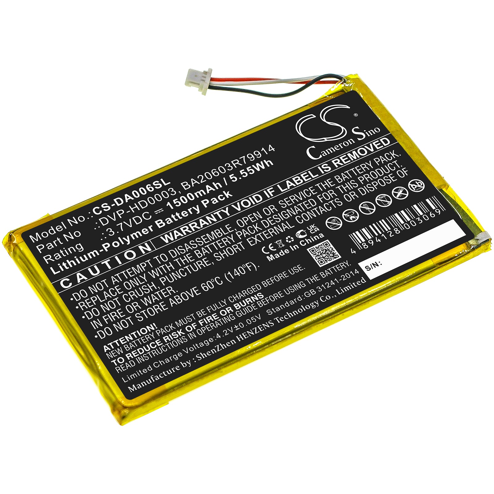 3.7V 1700mAh Li-Polymer MP3/MP4/PMP Battery for Creative