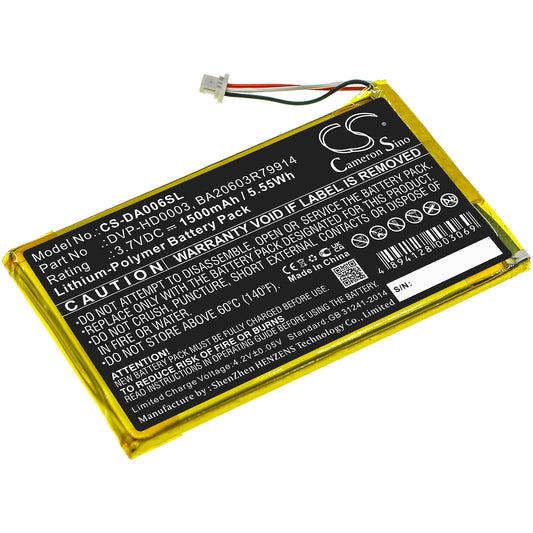 3.7V 1700mAh Li-Polymer MP3/MP4/PMP Battery for Creative