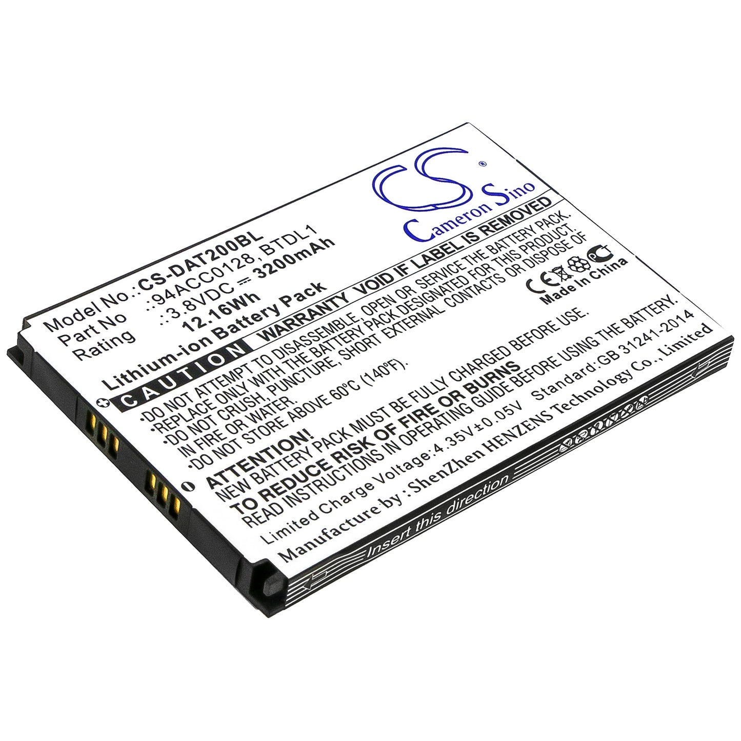 CS-DAT200BL Replacement Battery – Compatible with Axist, DL-Axist