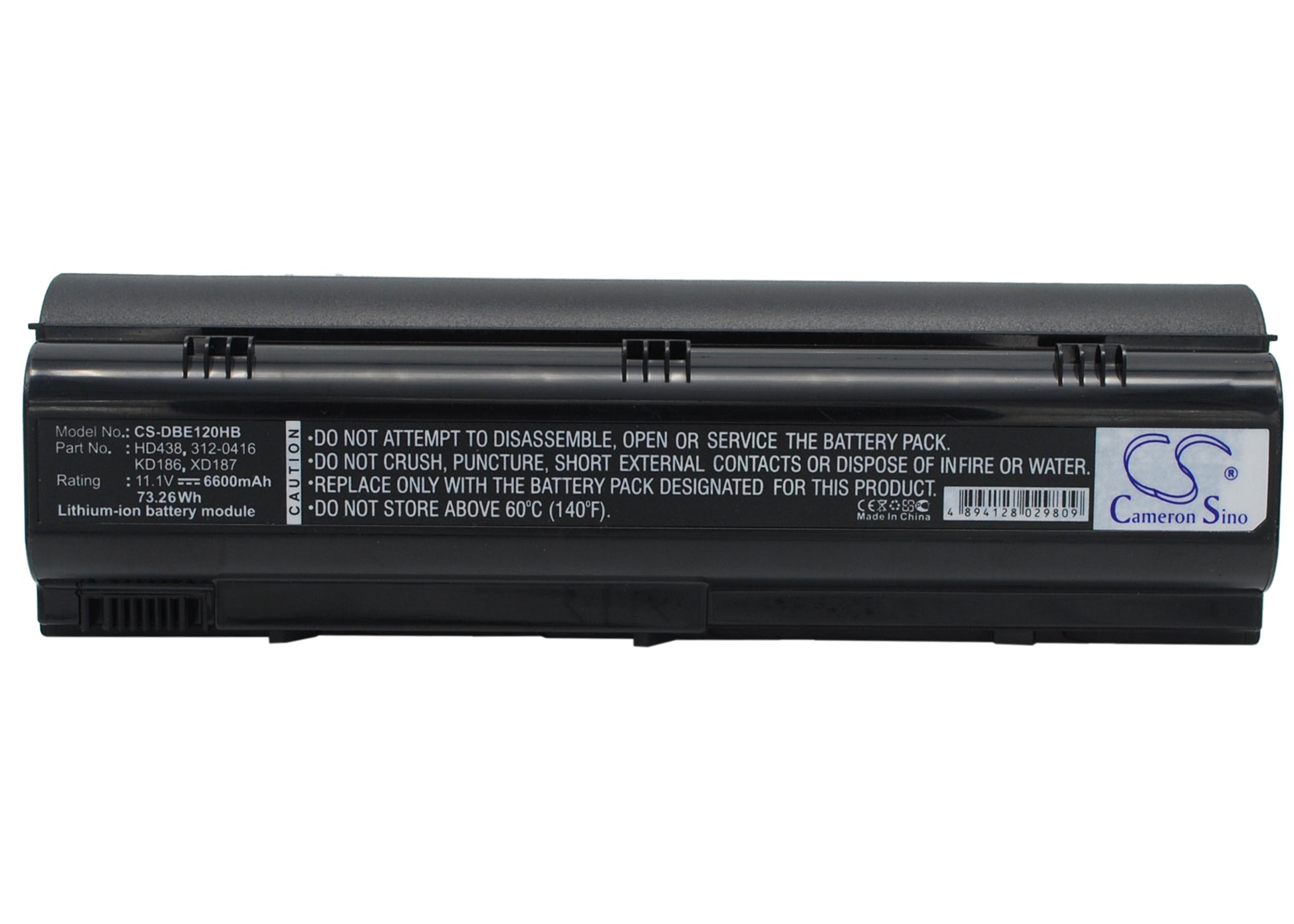 11.1V 6600mAh/73.26Wh Li-ion Notebook/Laptop Battery for DELL