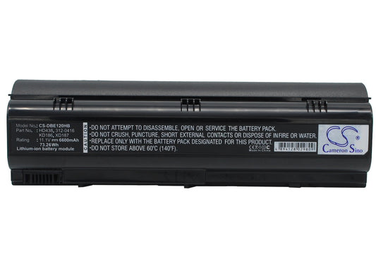 11.1V 6600mAh/73.26Wh Li-ion Notebook/Laptop Battery for DELL
