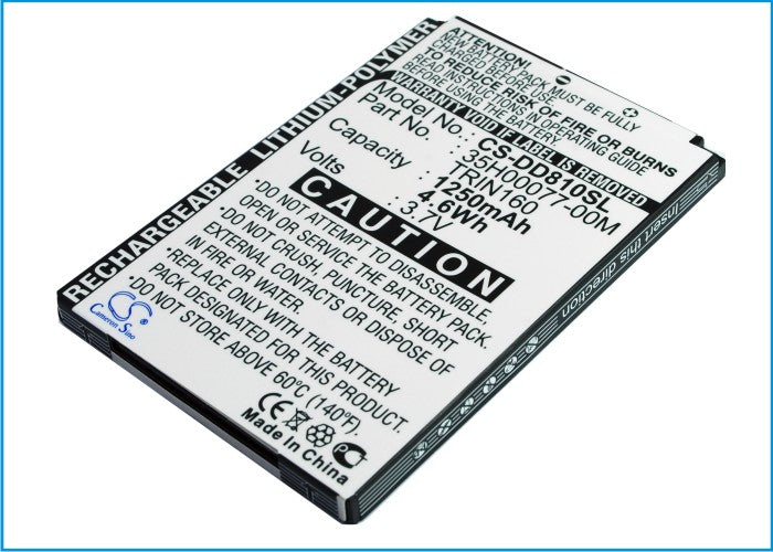 3.7V 1250mAh/4.6Wh Li-Polymer Mobile/SmartPhone Battery for HTC