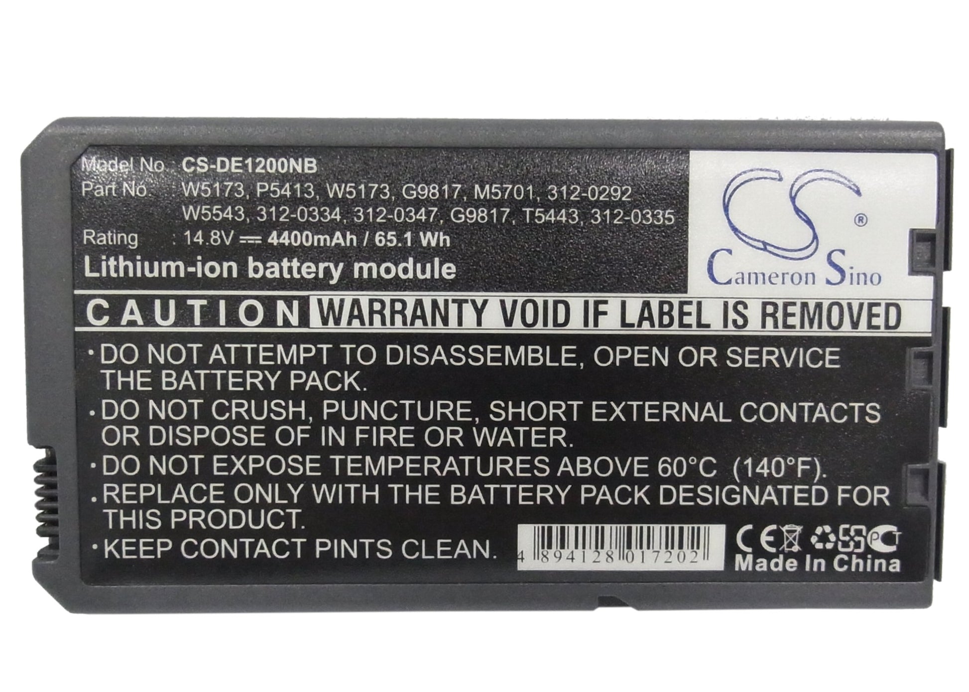 14.8V 4400mAh Li-ion Notebook/Laptop Battery for DELL