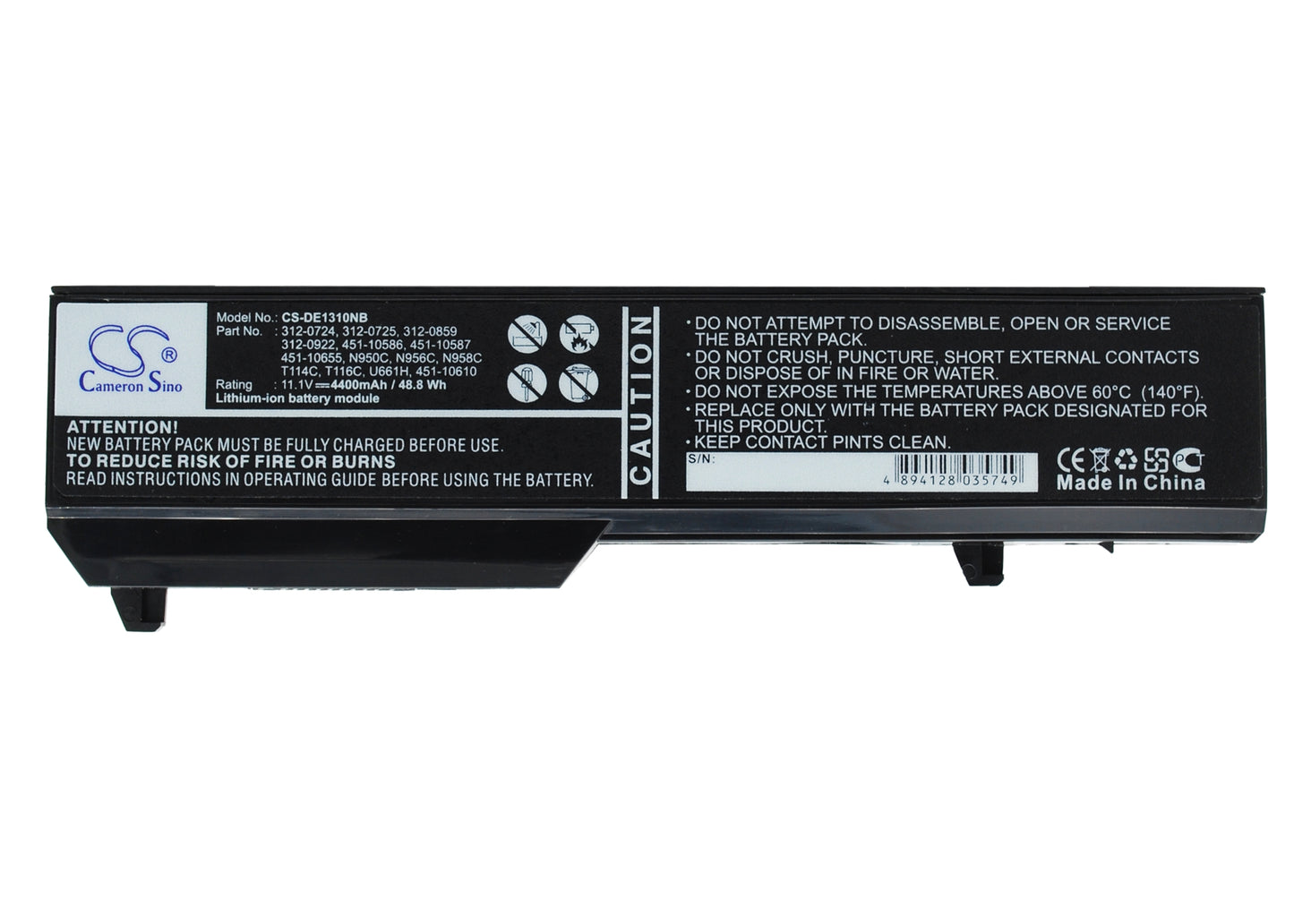11.1V 4400mAh/48.8Wh Li-ion Notebook/Laptop Battery for DELL