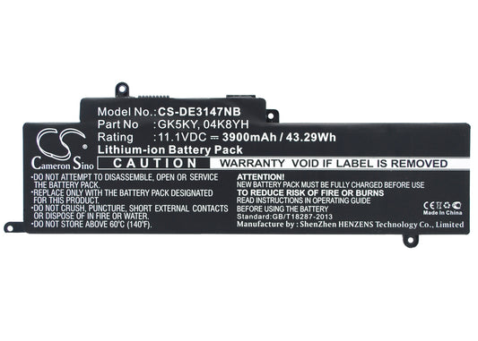 11.1V 3900mAh/43.29Wh Li-Polymer Notebook/Laptop Battery for DELL