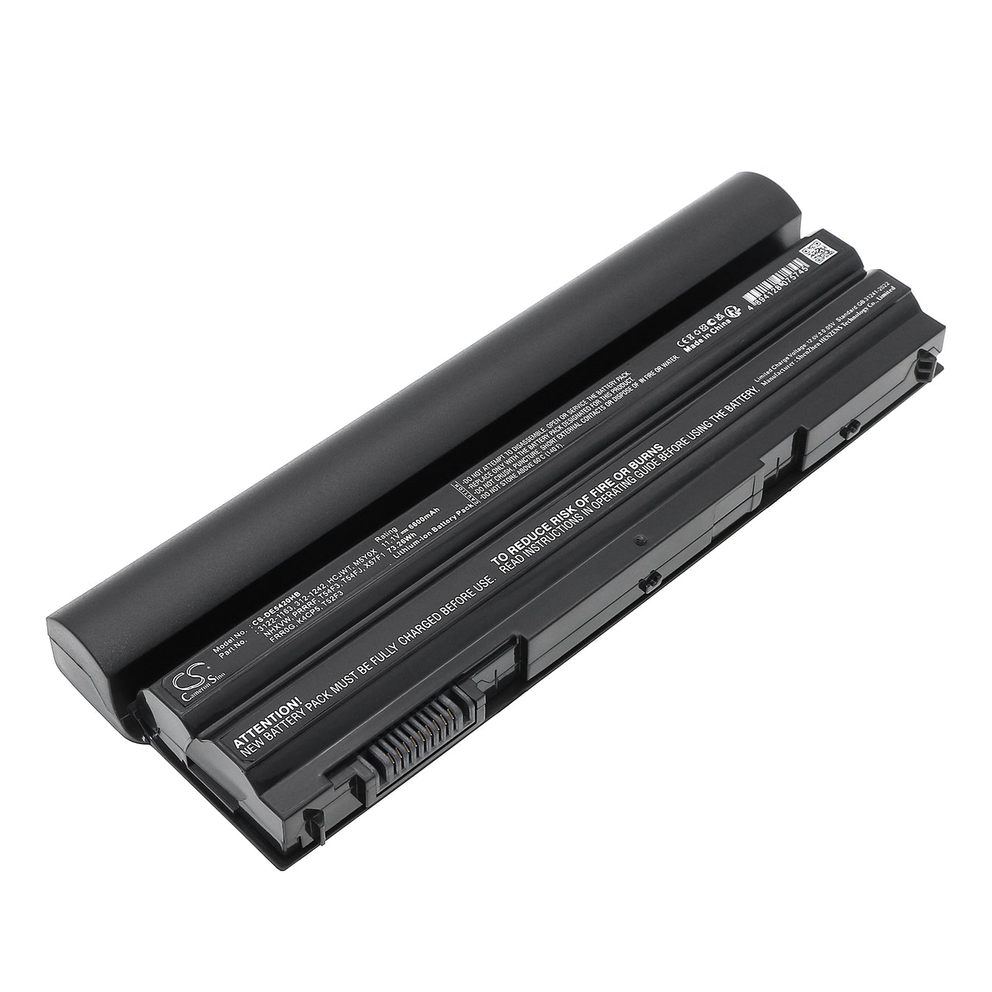 11.1V 6600mAh/73.26Wh Li-ion Notebook/Laptop Battery for DELL