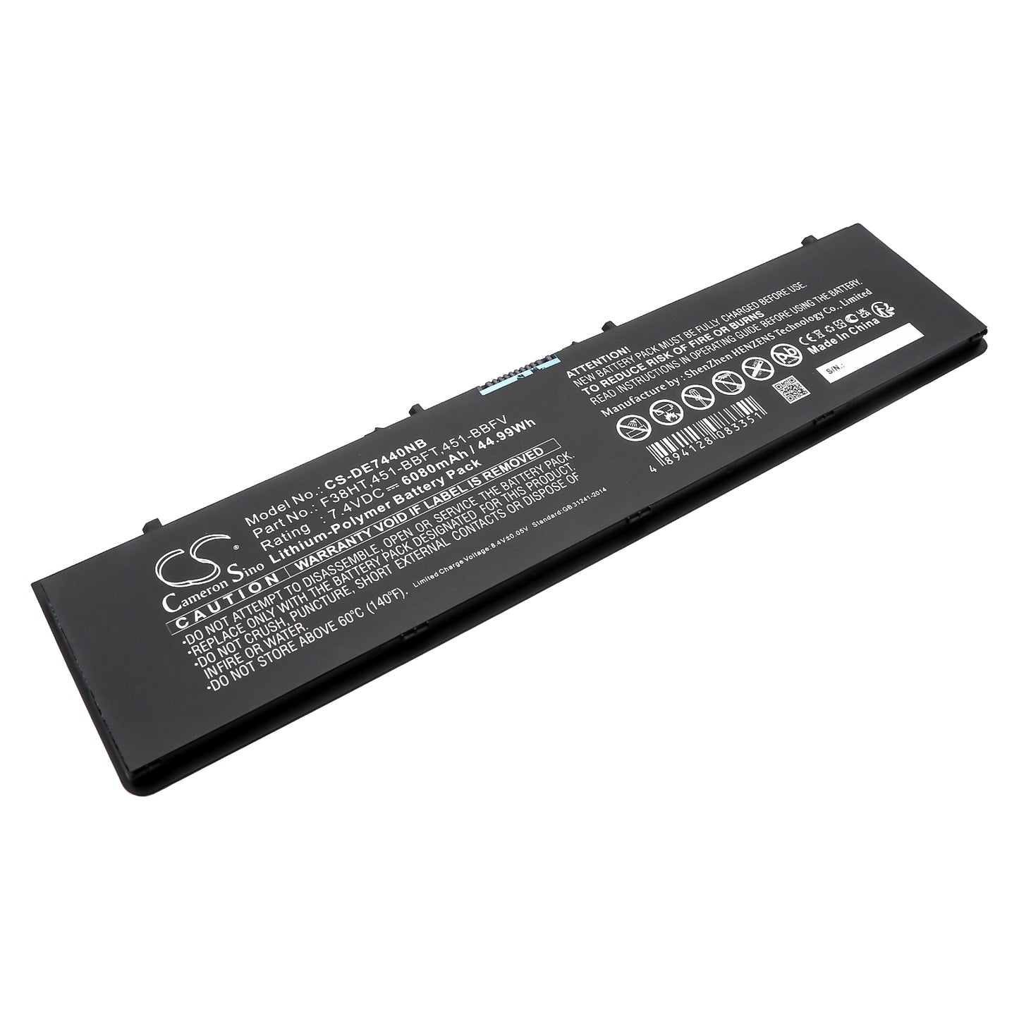 7.4V 6080mAh/44.99Wh Li-Polymer Notebook/Laptop Battery for DELL
