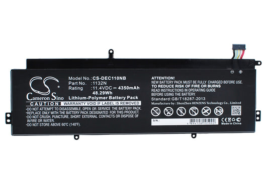 11.4V 4350mAh/48.29Wh Li-Polymer Notebook/Laptop Battery for DELL