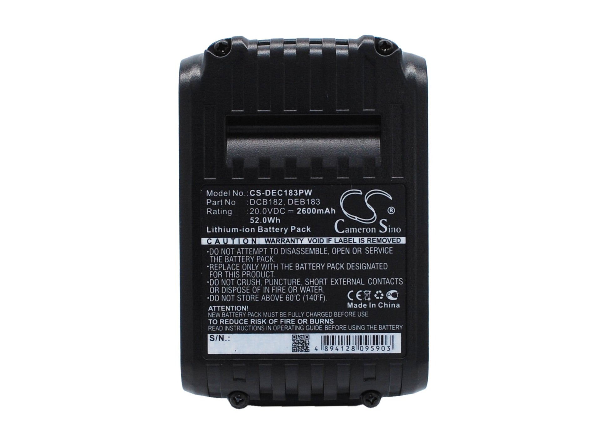 20V 2600mAh/52.0Wh Li-ion Power Tools Battery for Dewalt