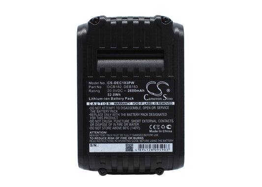 20V 2600mAh/52.0Wh Li-ion Power Tools Battery for Dewalt