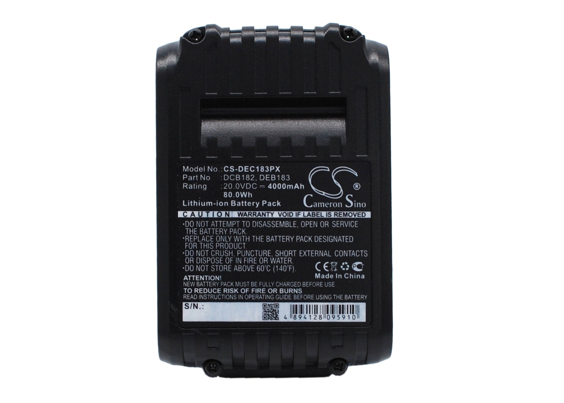 20V 4000mAh/80.0Wh Li-ion Power Tools Battery for Dewalt