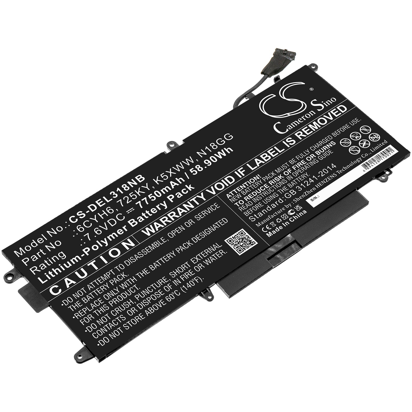 CS-DEL318NB Replacement Battery – Compatible with Latitude 12 5289, Latitude 5289, Latitude E5289, Latitude L3180, N003L7390-C-D1606FTCN, N012L7390-C-D1706FTCN