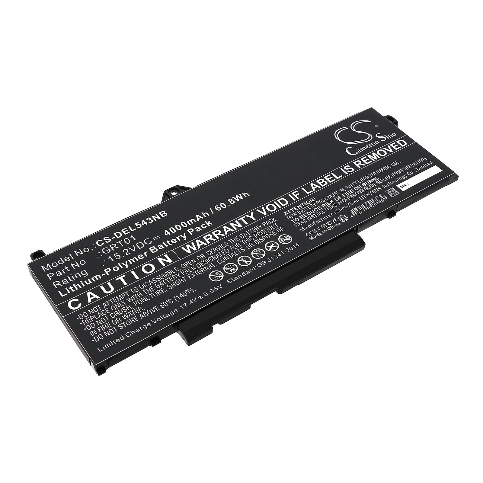CS-DEL543NB Replacement Battery – Compatible with Alienware M17 R5 AMD, Latitude 14 5431, Latitude 5421, Latitude 5431, Latitude 5521, Latitude 5531, Precision 15 3571, Precision 3470, Precision 3561, Precision 3571