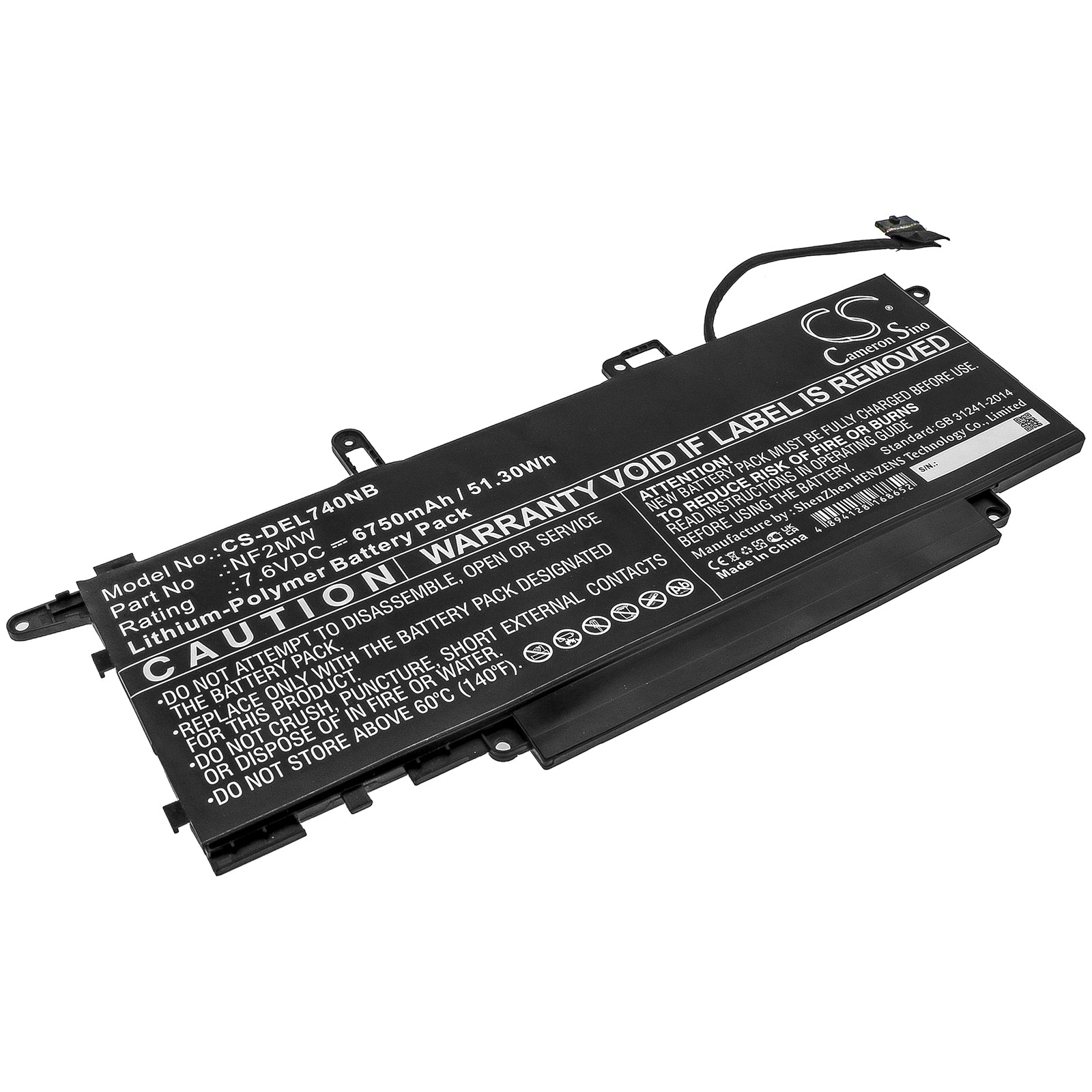 CS-DEL740NB Replacement Battery – Compatible with Latitude 7310 2-in-1, Latitude 7400 2-in-1, Latitude 7410 2-in-1, Latitude 9410 2-in-1