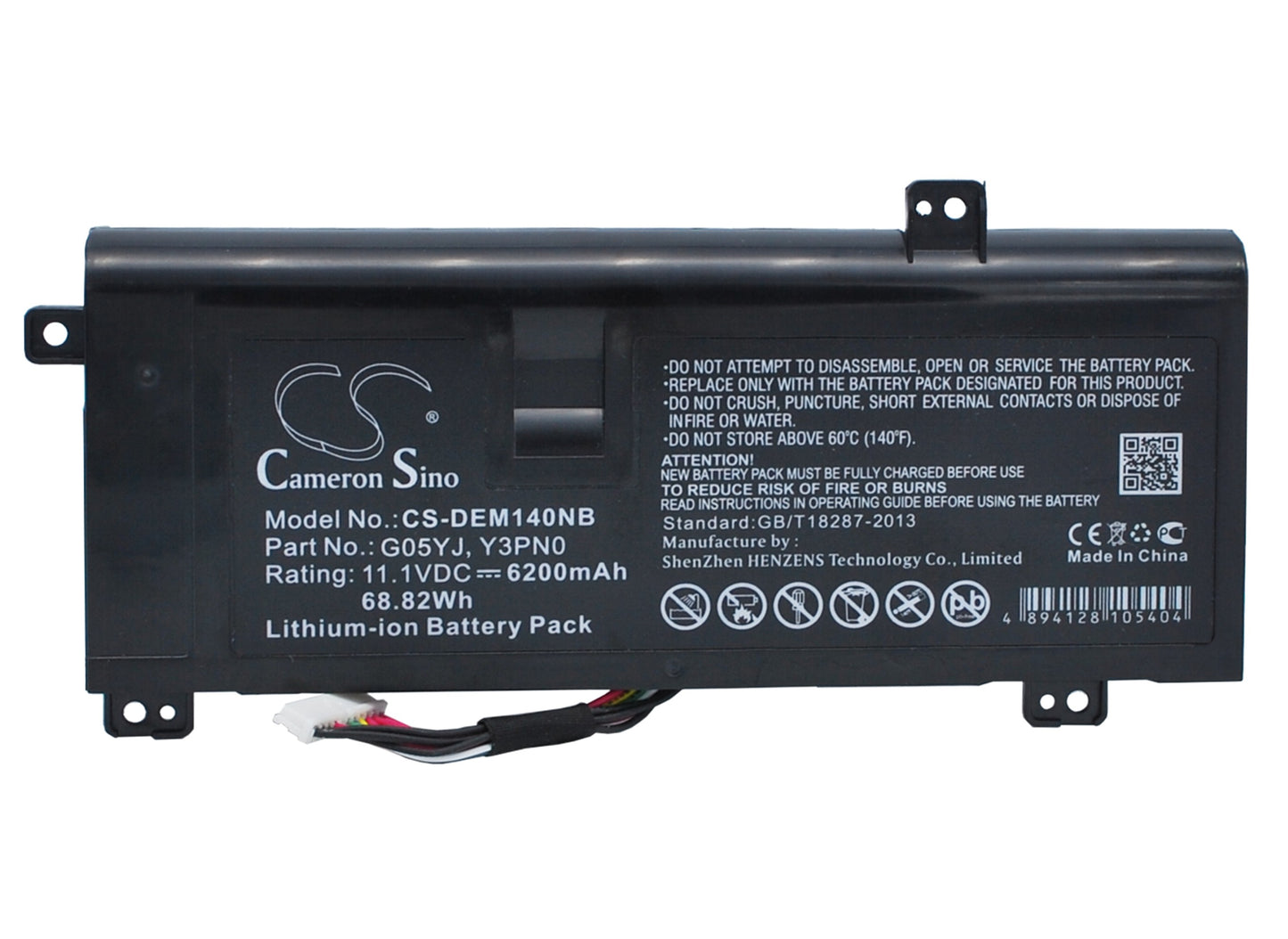11.1V 6200mAh/68.82Wh Li-ion Notebook/Laptop Battery for DELL