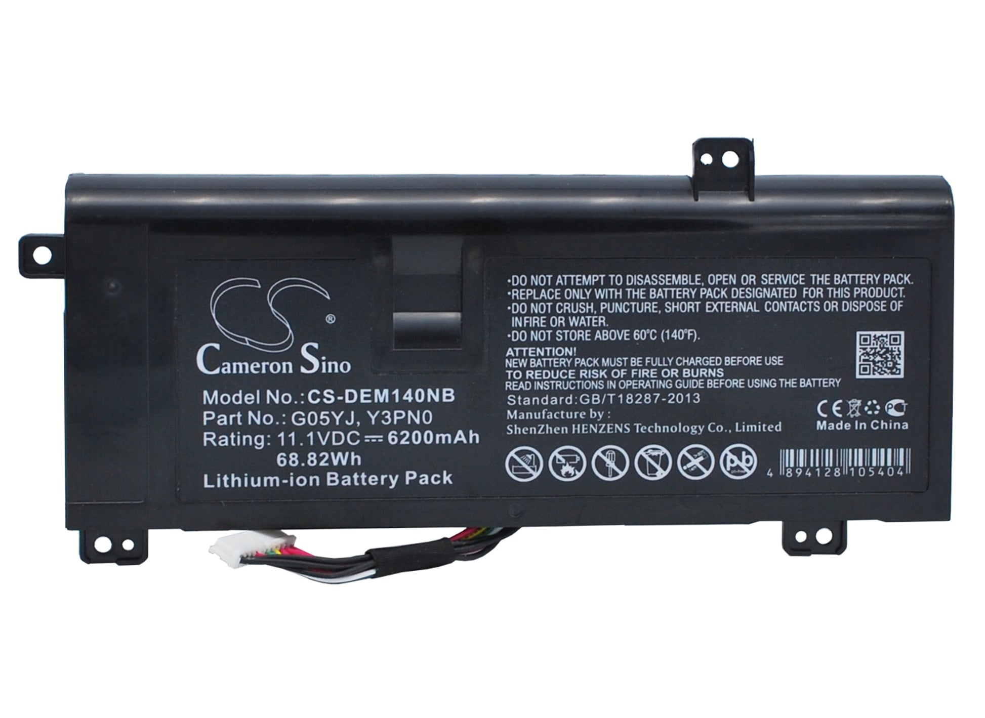 11.1V 6200mAh/68.82Wh Li-ion Notebook/Laptop Battery for DELL