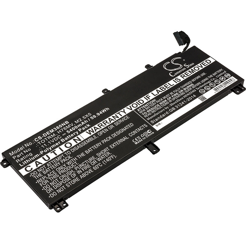 11.1V 5400mAh/59.94Wh Li-Polymer Notebook/Laptop Battery for DELL