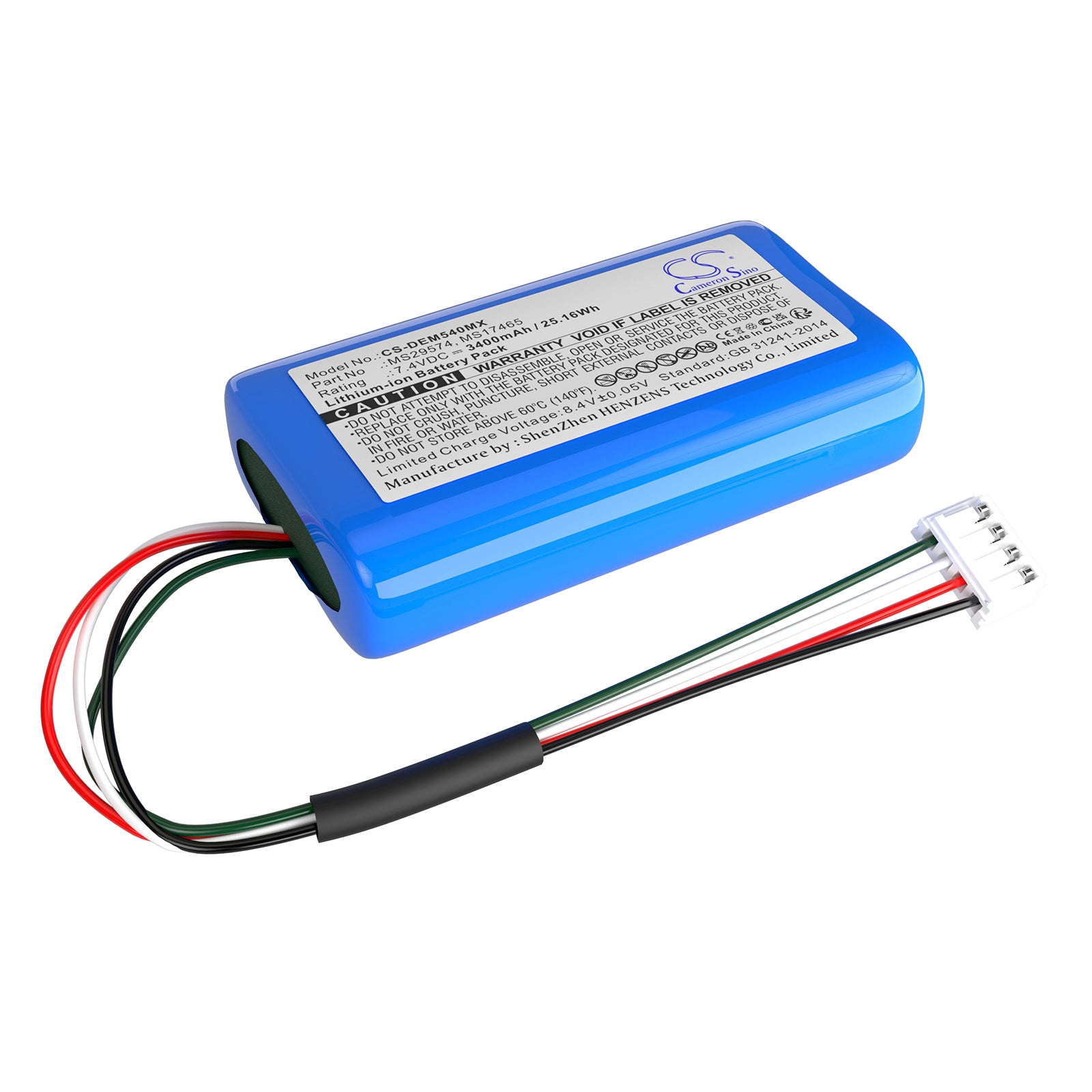 7.4V 3400mAh/25.16Wh Li-ion Medical Battery for Drager