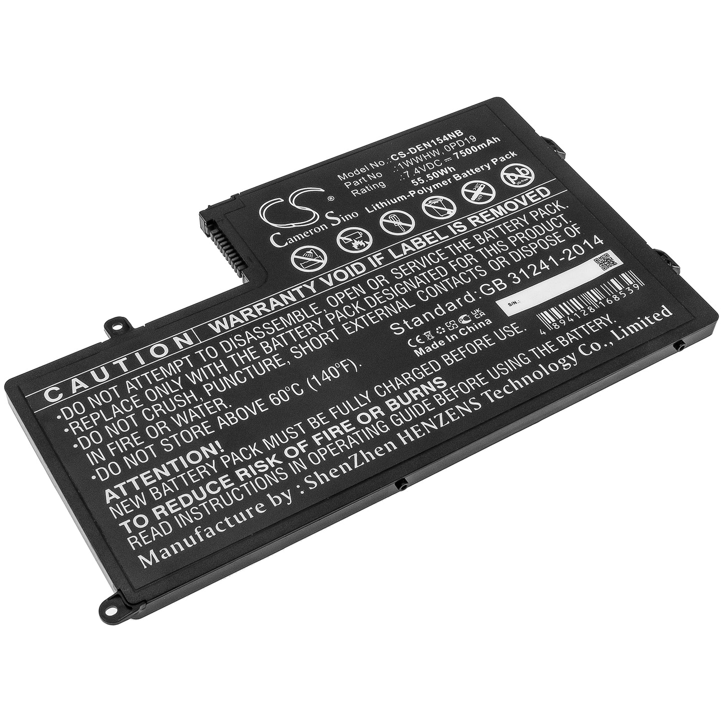 CS-DEN154NB Replacement Battery – Compatible with INS14MD-1328R, INS14MD-1328S, INS14MD-1528R, INS14MD-1528S, INS14MD-1628R, INS14MD-1628S, INS14MD-1628T, INS14MD-2728S, INS14MD-3628R, INS14MD-3628S, INS14MD-3628T, INS14MD-3728S, INS14MD-4328S, INS14MD-4528R, INS14MD-4528S, INS14MD-4648R, INS14MD-4648S, INS14MD-4748S, INS14MD-6648R, INS14MD-6648S, INS15-5565-D1225A, INS15-5565-D1945A, INS15-5565-D1945L, INS15-5565-D2225A, INS15-5565-D2225L, INS15-5565-D2945A, INS15MD-1328L, INS15MD-1328S,