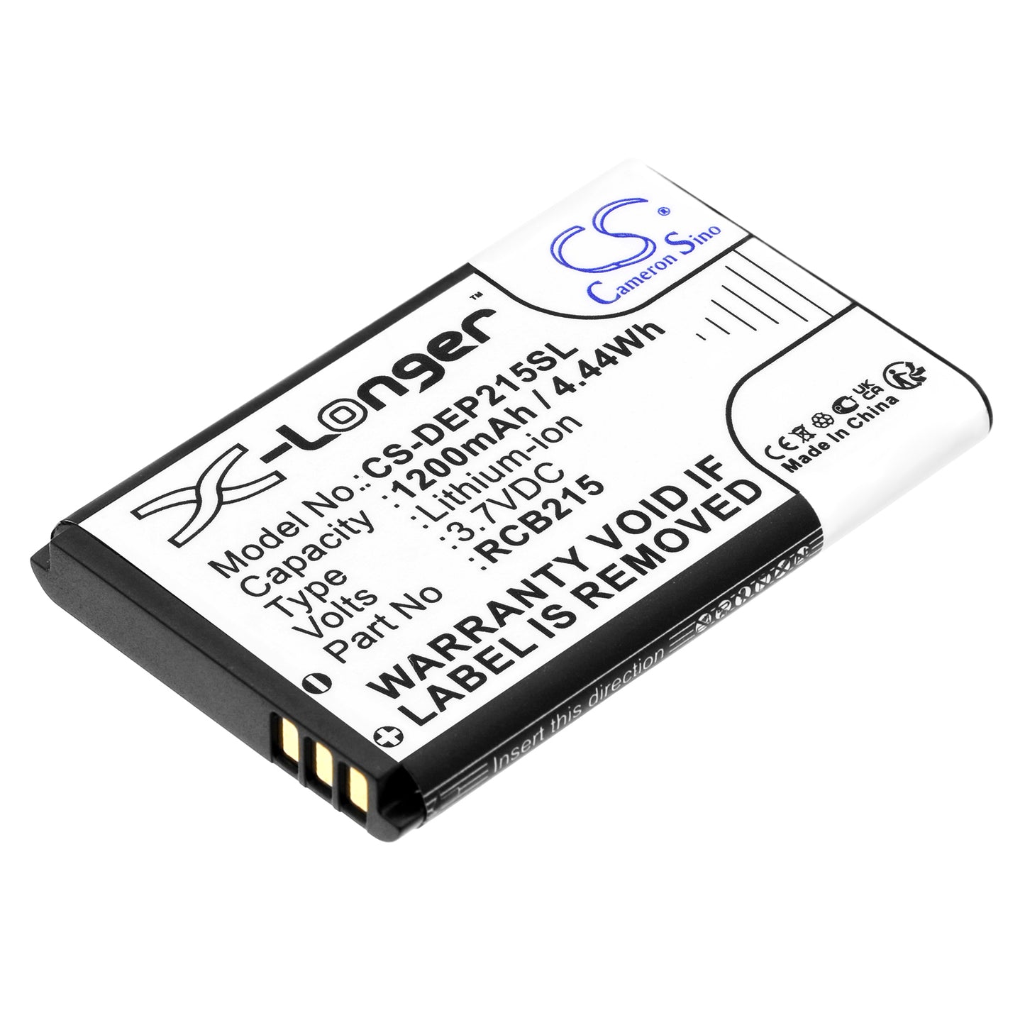 3.7V 1200mAh/4.44Wh Li-ion Mobile/SmartPhone Battery for Micromax