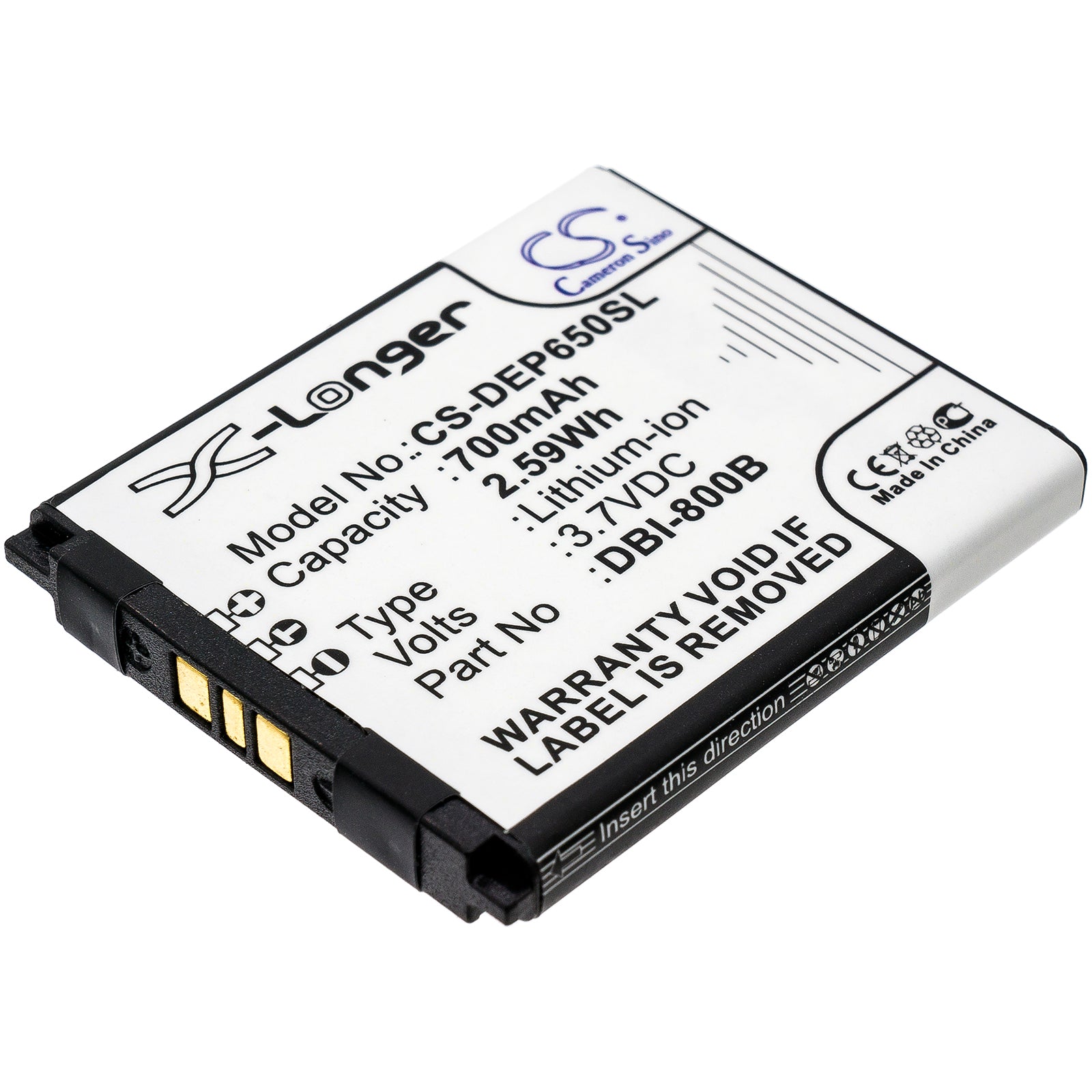 3.7V 700mAh/2.59Wh Li-ion Mobile/SmartPhone Battery for Doro