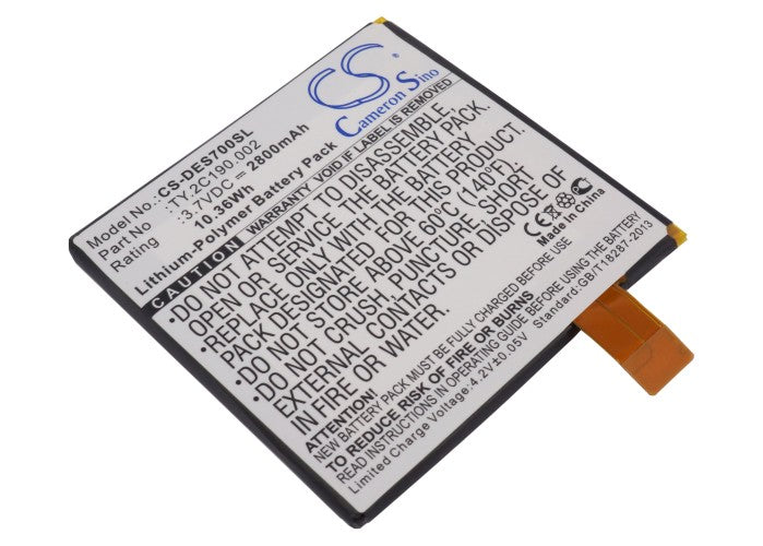 3.7V 2800mAh/10.36Wh Li-Polymer Tablet Battery for DELL
