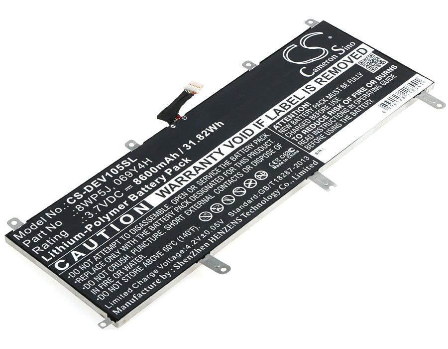 3.7V 8600mAh/31.82Wh Li-Polymer Tablet Battery for DELL