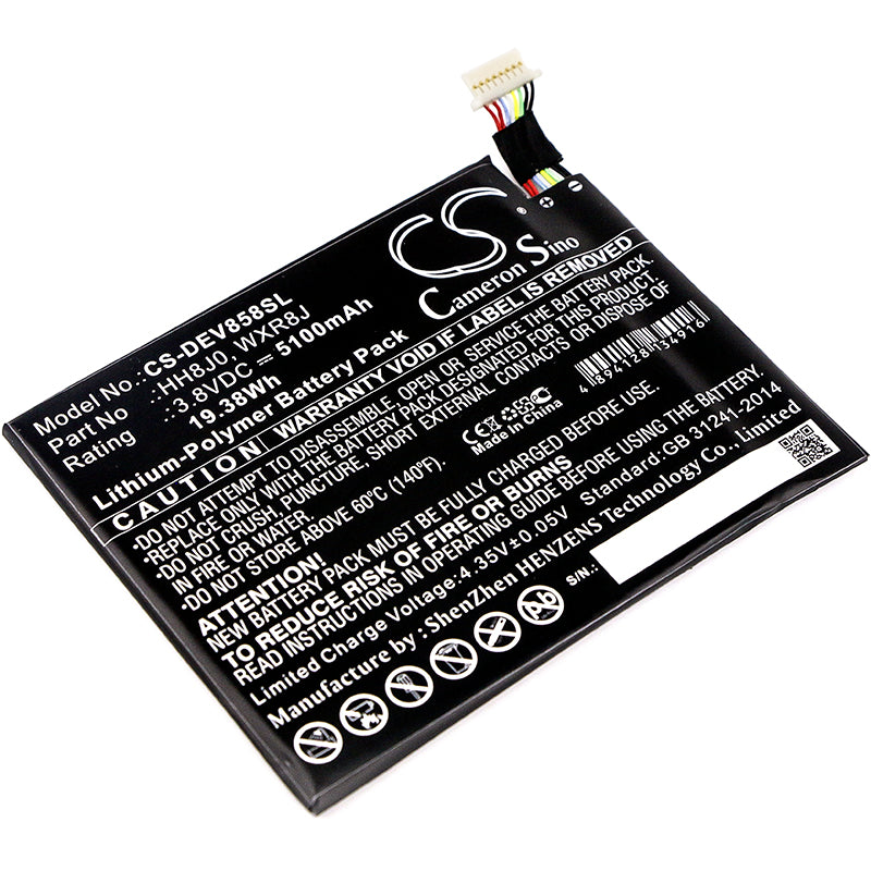 3.8V 5100mAh/19.38Wh Li-Polymer Tablet Battery for DELL