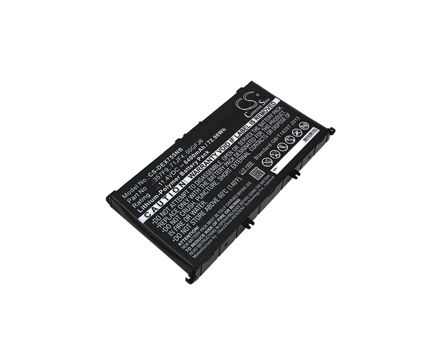 11.4V 6400mAh/72.96Wh Li-Polymer Notebook/Laptop Battery for DELL