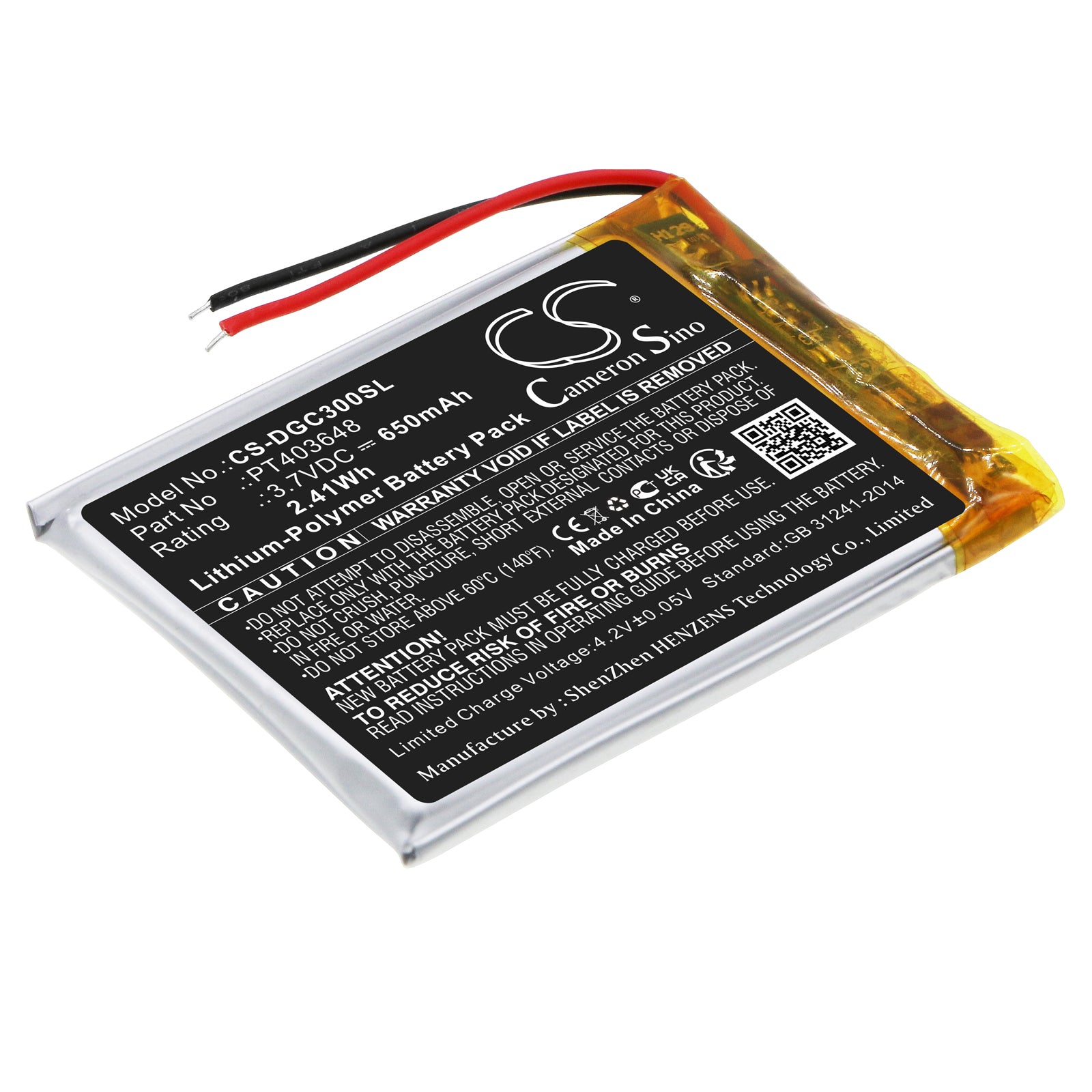 CS-DGC300SL Replacement Battery – Compatible with AH-GC30