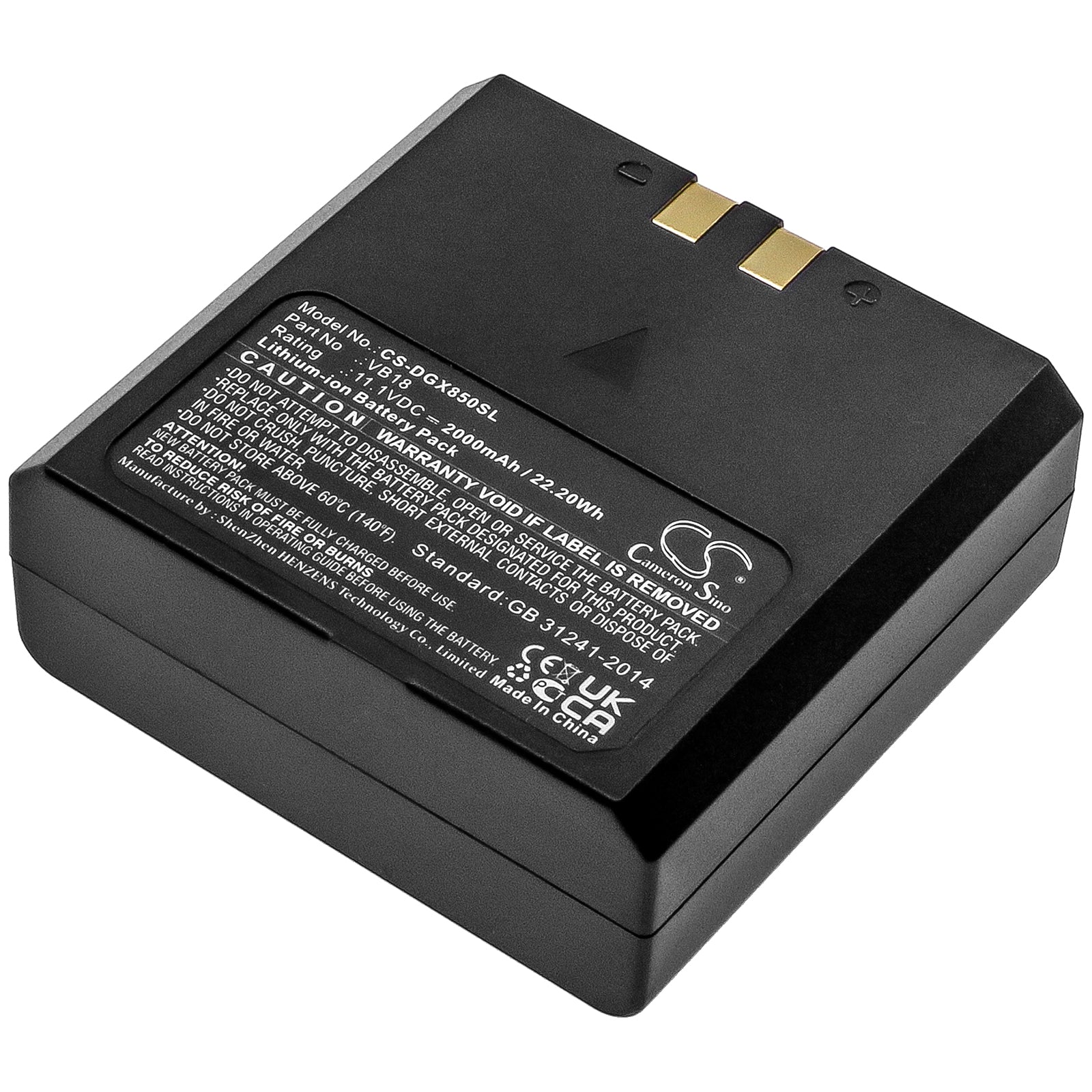 CS-DGX850SL Replacement Battery – Compatible with VB-18, Zoom Li-on Flash, Zoom Li-on R2 TTL