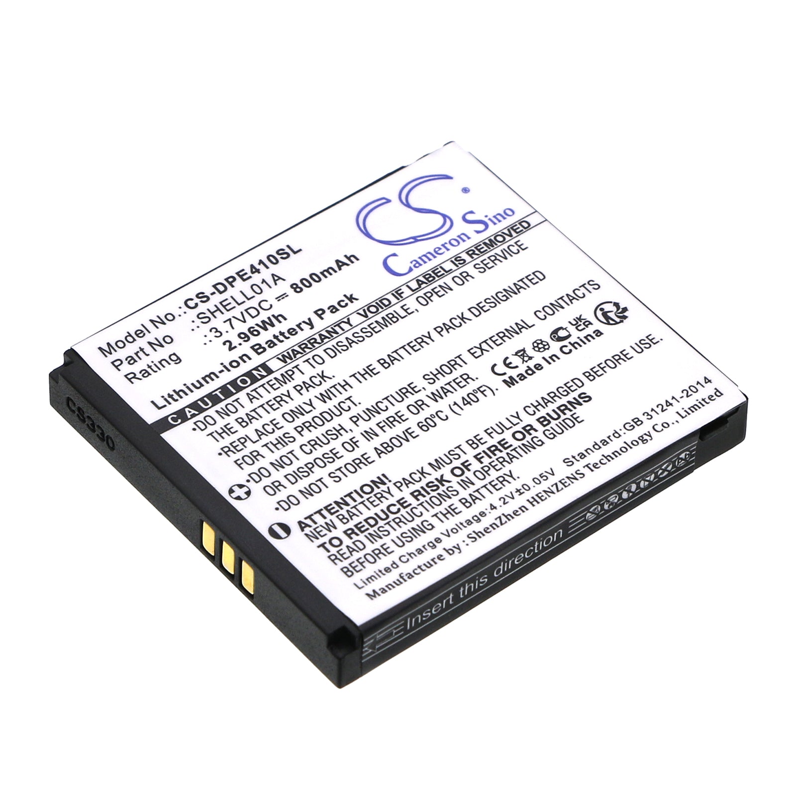3.7V 800mAh Li-Ion BATTERY FOR DORO Care Clamshell SHELL01A