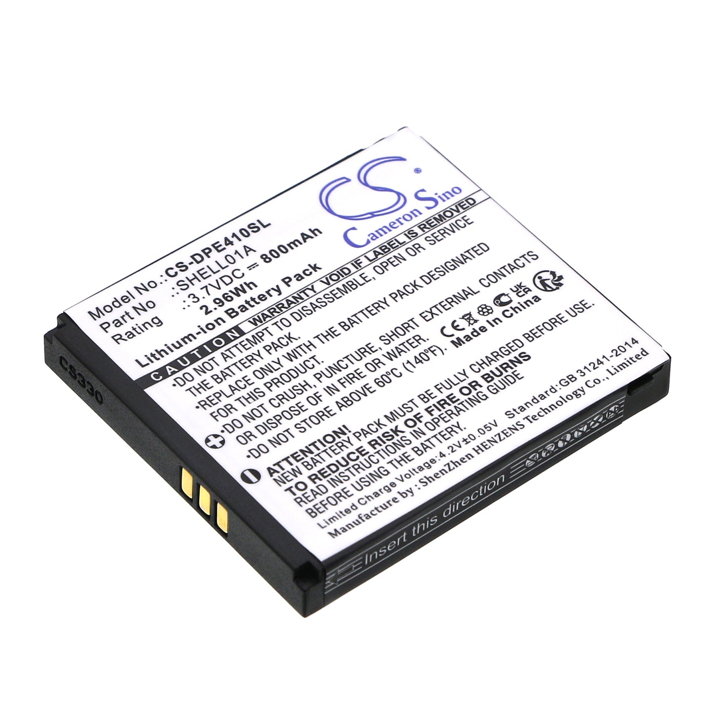 3.7V 800mAh/2.96Wh Li-ion Mobile/SmartPhone Battery for Doro