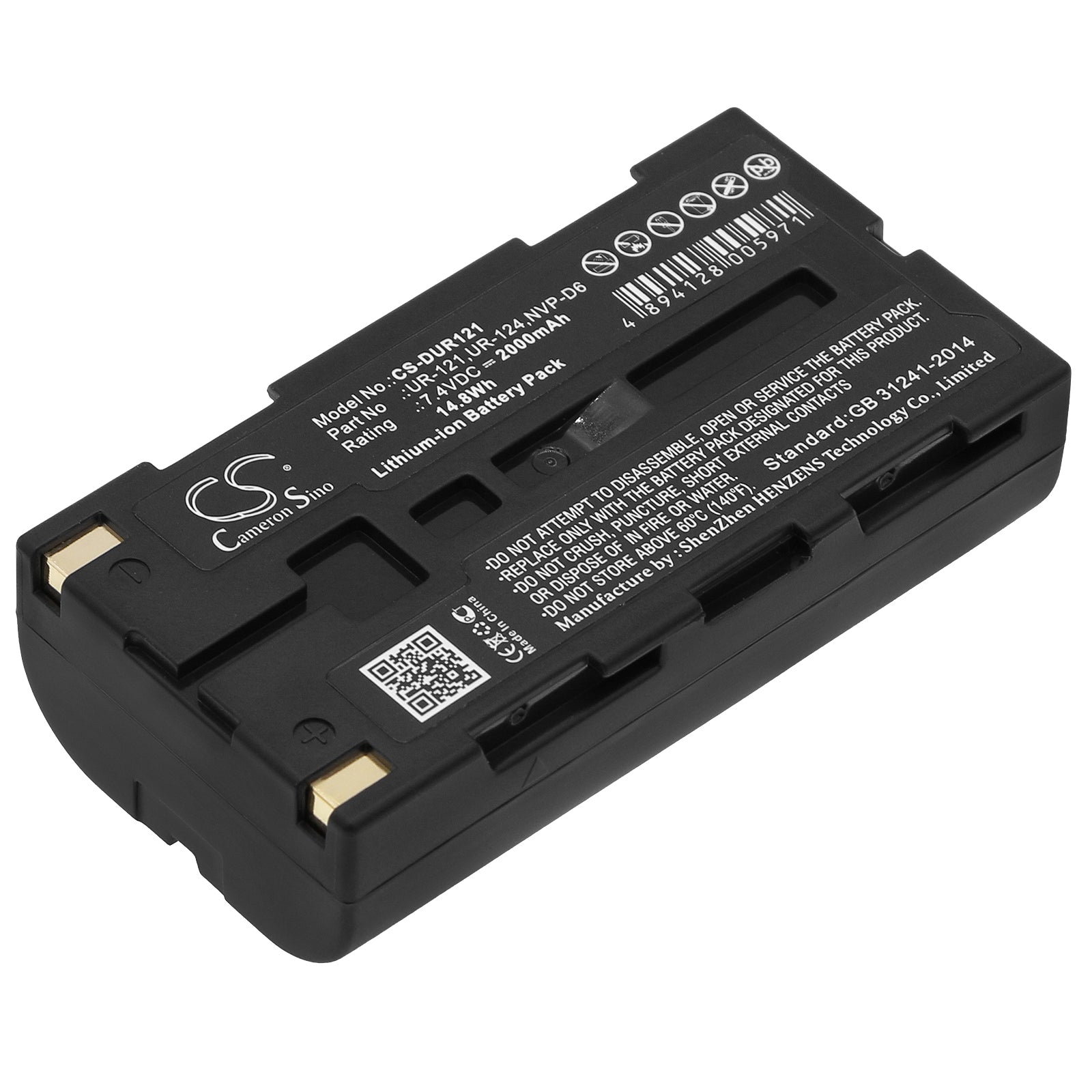 7.4V 2000mAh Li-ion Camera Battery for Sanyo