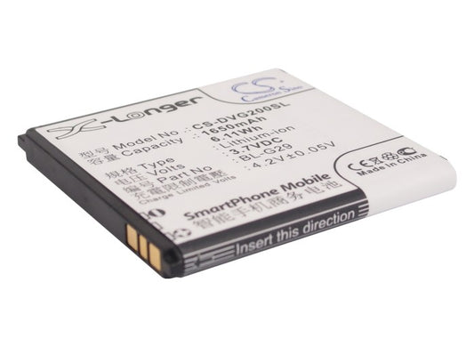 3.7V 1650mAh/6.11Wh Li-ion Mobile/SmartPhone Battery for DOOV