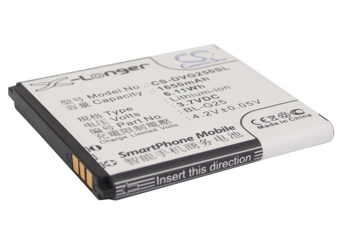 3.7V 1650mAh/6.11Wh Li-ion Mobile/SmartPhone Battery for Coolpad