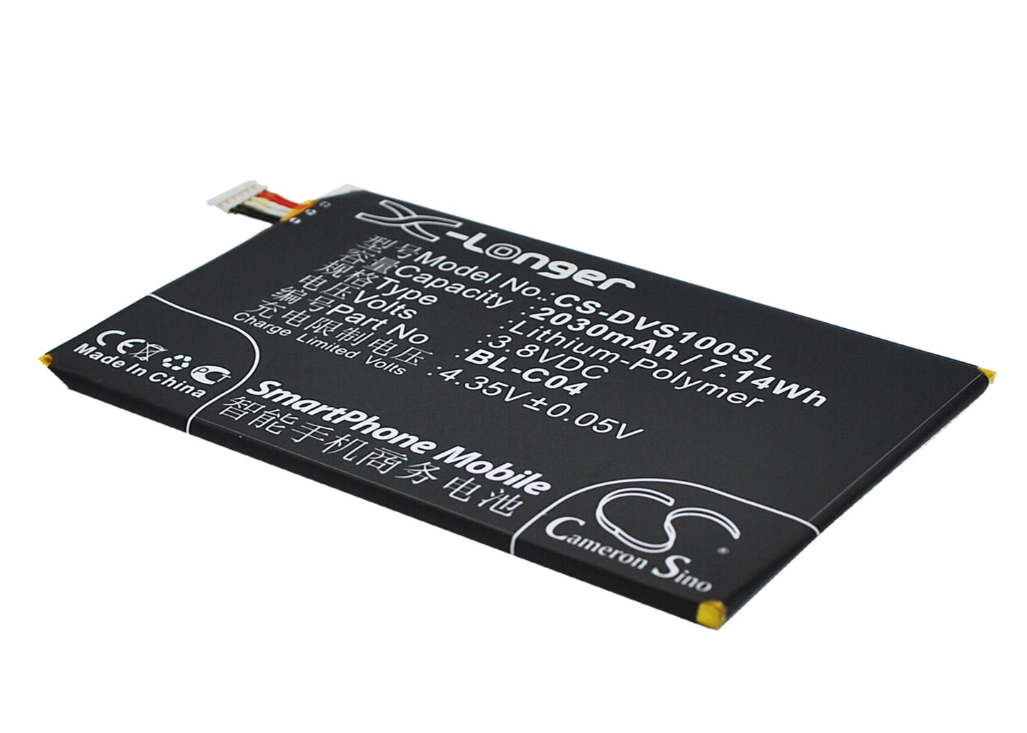 3.8V 2030mAh/7.71Wh Li-Polymer Mobile/SmartPhone Battery for DOOV