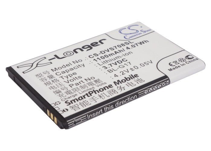 3.7V 1100mAh/4.07Wh Li-ion Mobile/SmartPhone Battery for DOOV