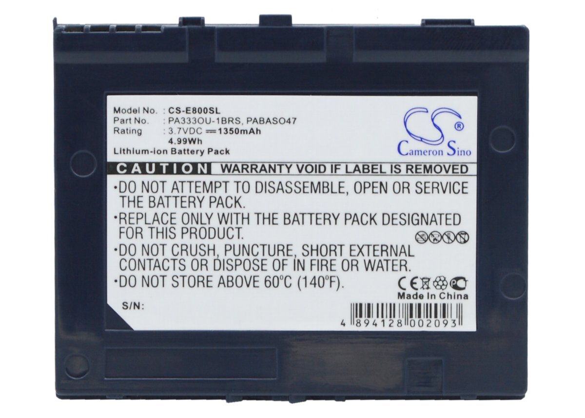 Cameron Sino 3.7V 1350mAh Li-ion Battery for Toshiba E800,E800 Wifi,E805,E808,E800w,E830,E830 Wifi